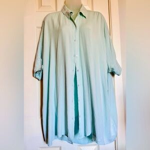 NWT Bollabong Light Blue Oversized Button-Up Shirt